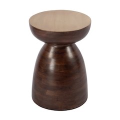 Hayes 13 in. W Round Solid Wood Side Table, Brown