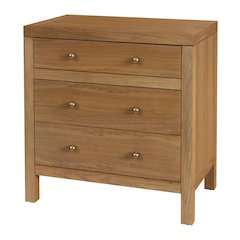 Nora 25 in. W Rectangular Wood 3 Drawer Nightstand, Natural