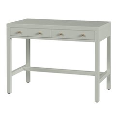 Nora 40 in. W Rectangular Wood 2 Drawer Writing Desk, Sage Green