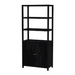 Nora 32 in W. x 72 in. H Wood 3- Tier Etagere Bookcase, Coffee