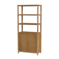 Nora 32 in W. x 72 in. H Wood 3- Tier Etagere Bookcase, Natural