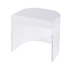 Solara 20 in. Seat Height Acrylic and Upholstered Accent Stool, Clear