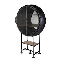 Roanoke 43 in W x 69 in. H Iron Bar Cabinet, Black