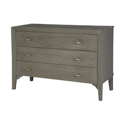 Rockport 46 in. W Rectangular Wood 3 Drawer Dresser, Gray