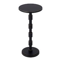Delano 10 in. W Round All Metal Pedestal Base End Table, Bronze