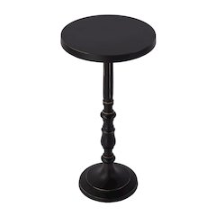 Heidi 12 in. W Round All Metal Pedestal Base End Table, Bronze