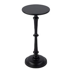 Alisa 10 in. W Round All Metal Pedestal Base End Table, Bronze