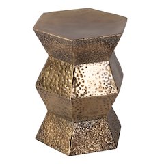 Renzo 16 in. W Stainless Steel Modern End Table, Copper
