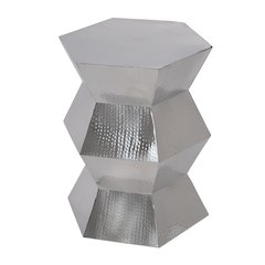 Renzo 16 in. W Stainless Steel Modern End Table, Silver