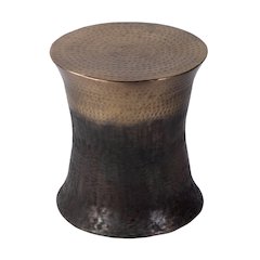 Galveston 14 in. W Stainless Steel End Table, Bronze, Brown