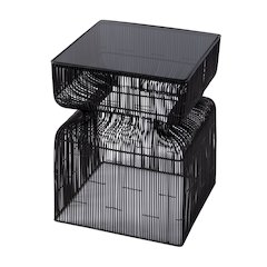 Ivar 14 in. W Square Stainless Steel Modern End Table, Bronze