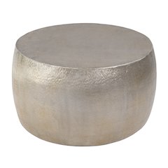 Sahara 31.5 in. W Round Stainless Steel Coffee Table, Antique Gold