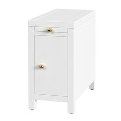 Nora 12 in. W Rectangular Wood 1 Door Narrow End Table, White