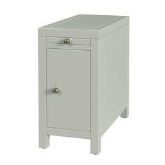 Nora 12 in. W Wood 1 Door End Table with Pull-Out Tray, Sage Green