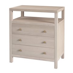 Nora 27 in. W Wood 3 Drawer Tall Nightstand with Shelf, Taupe