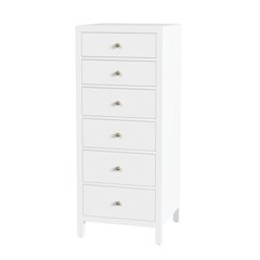 Nora 22 in. W Rectangular Wood 6 Drawer Lingerie Chest, Smooth White