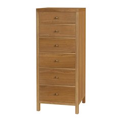Nora 22 in. W Rectangular Wood 6 Drawer Lingerie Chest, Natural