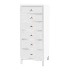 Nora 22 in. W Rectangular Wood 6 Drawer Lingerie Chest, White