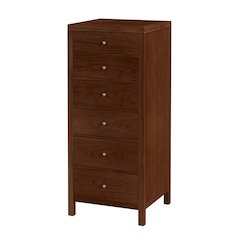 Nora 22 in. W Rectangular Wood 6 Drawer Lingerie Chest, Walnut