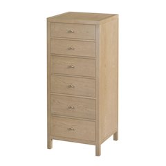 Nora 22 in. W Rectangular Wood 6 Drawer Lingerie Chest, Light Brown