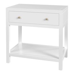 30 in. W Rectangular Wood 1 Drawer Wide Nightstand with Lower Open Shelf, White