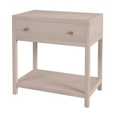 Nora 30 in. W Wood 1 Drawer Wide Nightstand with Shelf, Taupe