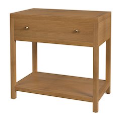 30 in. W Rectangular Wood 1 Drawer Wide Nightstand with Lower Open Shelf