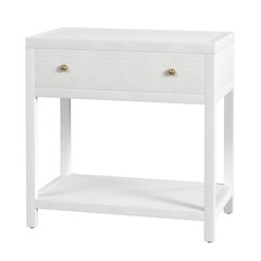 Nora 30 in. W Wood 1 Drawer Wide Nightstand with Shelf, White