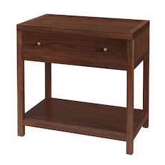 30 in. W Rectangular Wood 1 Drawer Wide Nightstand with Lower Open Shelf