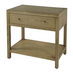 30 in. W Rectangular Wood 1 Drawer Wide Nightstand with Lower Open Shelf