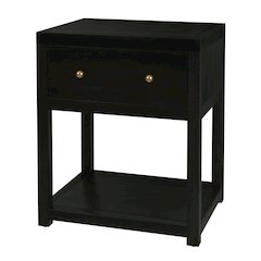 21 in. W Rectangular Wood 1 Drawer Small Nightstand with Lower Open Shelf
