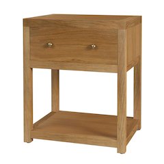 21 in. W Rectangular Wood 1 Drawer Small Nightstand with Lower Open Shelf