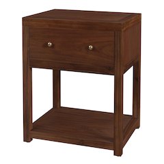 21 in. W Rectangular Wood 1 Drawer Small Nightstand with Lower Open Shelf