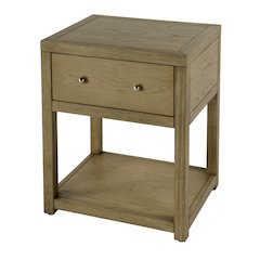 21 in. W Rectangular Wood 1 Drawer Small Nightstand with Lower Open Shelf