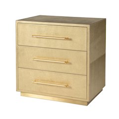 Medera 28 in. W Rectangular 3 Drawer Accent Chest, Gold