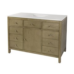 Nora 48 in. W Quartz Single Sink Bathroom Vanity Set, Light Brown