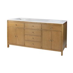 Nora 72 in. W Quartz Double Sink Bathroom Vanity Set, Natural