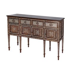 Manali 60 in. W Mother of Pearl and Wood Console Table, Brown