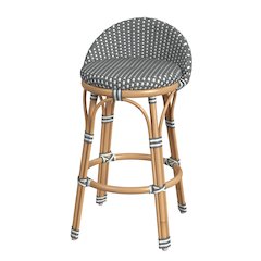 Inez 24 in. Seat Height Rattan Low Back Counter Stool, Gray