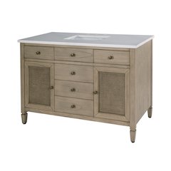 Lagos 48 in W. Quartz Top Single Sink Bathroom Vanity, Beige