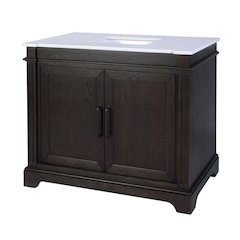 Maurice 42 in. W Wood & Quartz Single Bathroom Vanity, Dark Brown