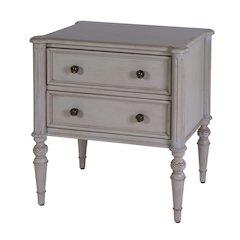 Ginny 25 in. W Rectangular Wood 2 Drawer Accent Chest, Grey