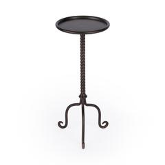 Alma Metal Pedestal  Side Table, Gray