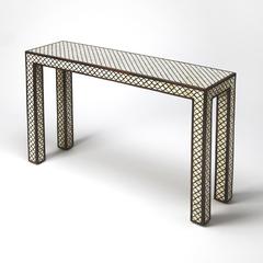 Basan Wood & Bone Inlay Console Table, Multi-Color