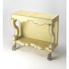 Bonino Cosmopolitan Leather Console Table, Cream, Yellow