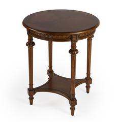 Hellinger Round End Table, Medium Brown