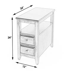 Marcus Side Table with Storage, Tan/Beige