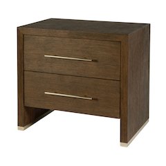 Porter 28 in. W Rectangular Wood 2 Drawer Nightstand, Brown