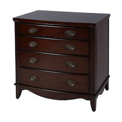 Agatha 32 in. W Rectangular Wood 4 Drawer Accent Chest, Dark Brown