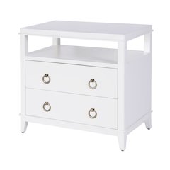 Highbury 28 in. W Rectangular Wood 2 Drawer Nightstand, Smooth White